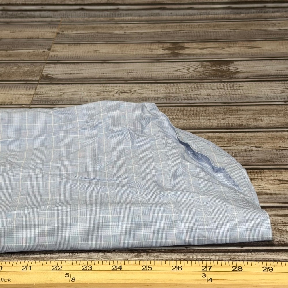 Uniqlo Button Down Shirt Mens Small Blue Slim Fit Plaid Long Sleeve - Picture 6 of 6